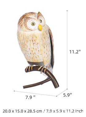 田园创意铁艺猫头鹰雕塑金属动物猫头鹰工艺品书桌摆件花园装饰