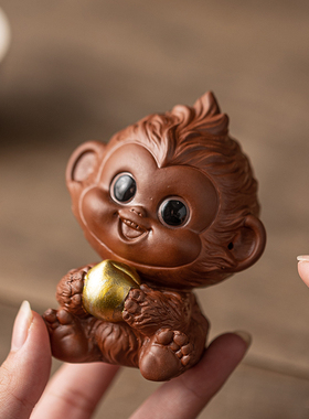 创意陶瓷可爱小猴子摆件吉祥物十二生肖猴家居办公桌面装饰品摆设