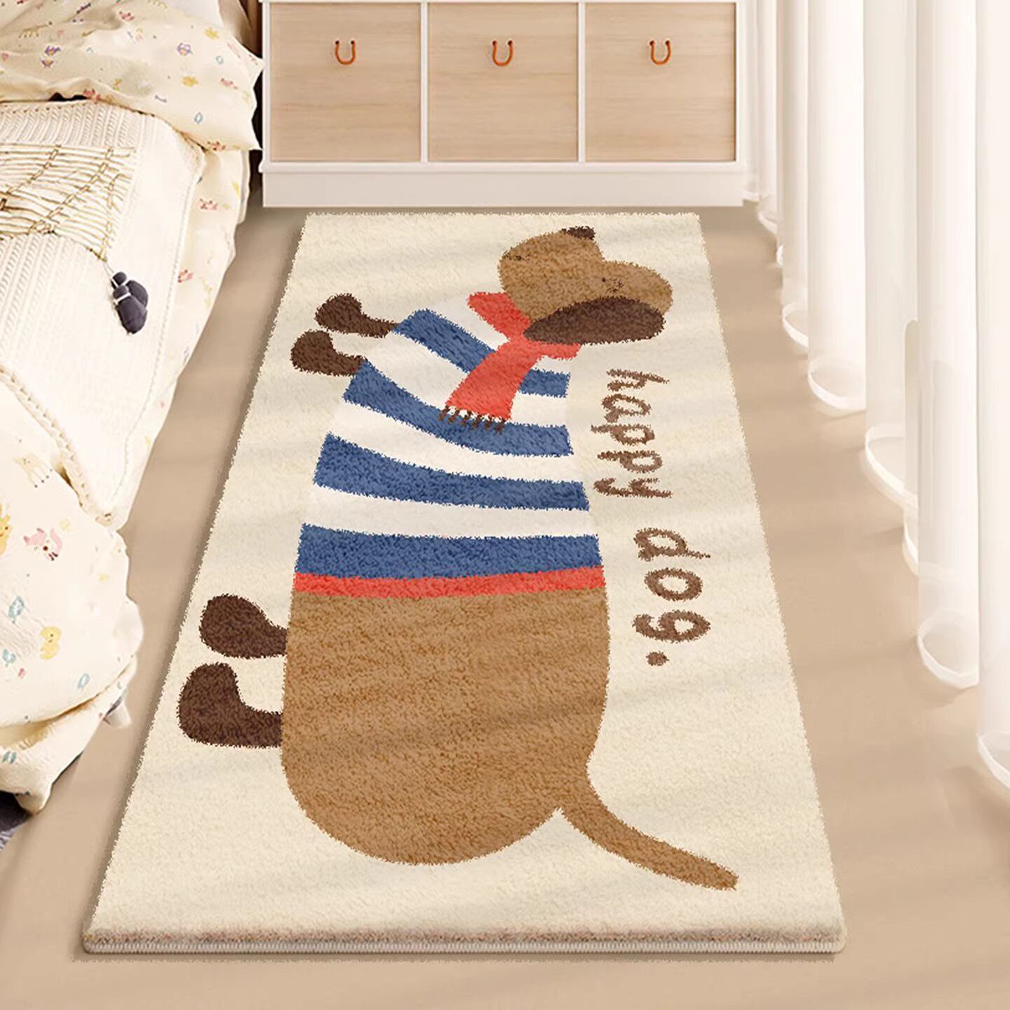 Imitation cashmere thickened anti-fall soundproof bedside blanket