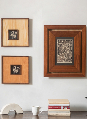 掬熙实木装饰画高级感画框中古风