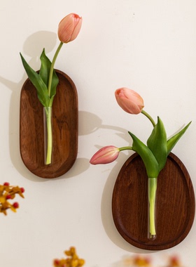 创意壁挂花器实木墙面植物挂饰