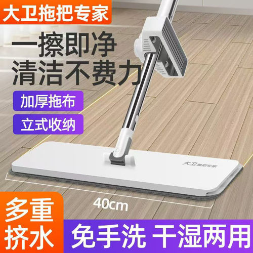 大卫平板拖把P12大号家用懒人一拖新款免手洗拖地神器拖布两用净 - 图0
