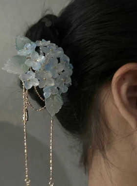 流苏琉璃花朵汉服头饰仙美