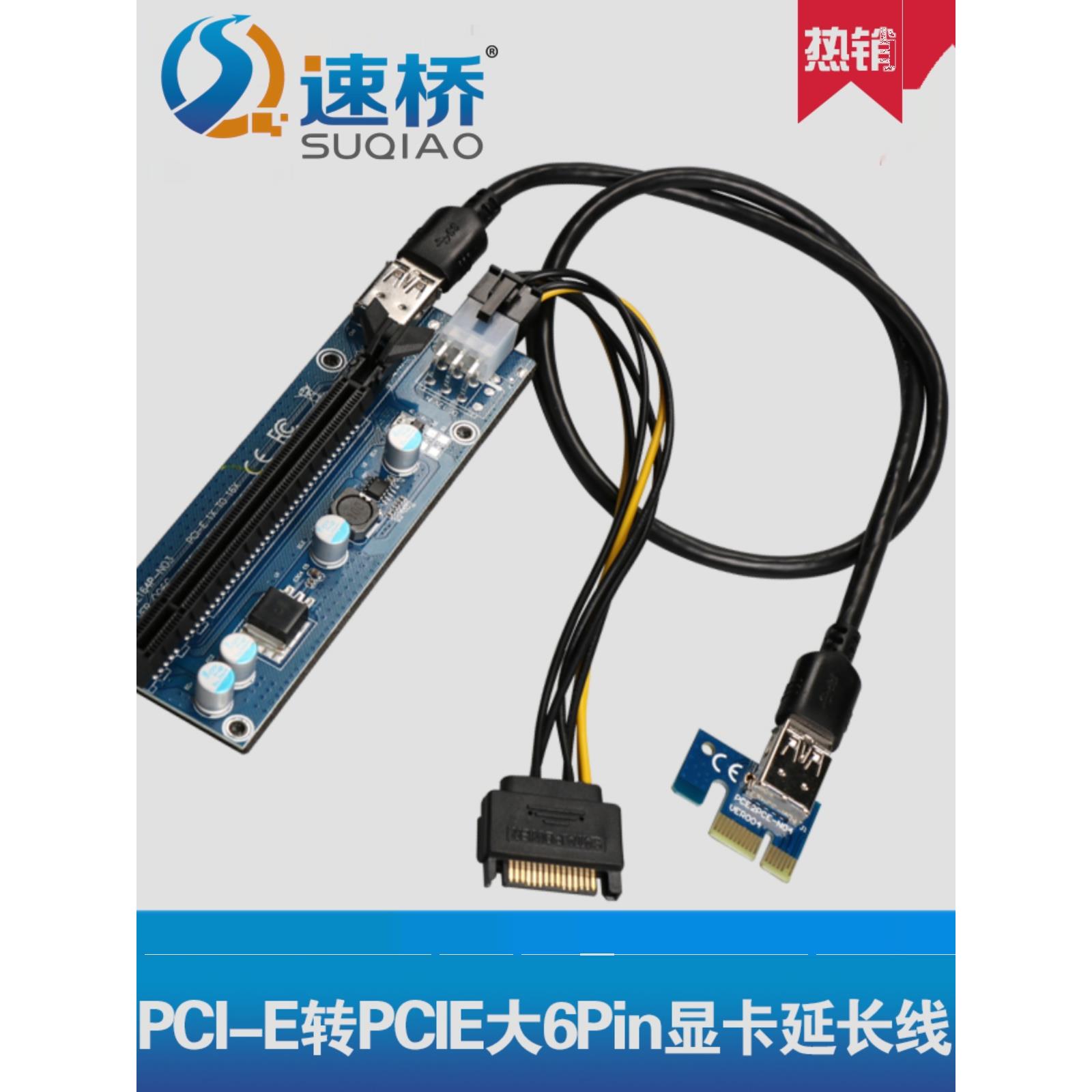 速桥PCI-E转PCIe转接线USB3.0转PCI-E显卡主板转外接扩展卡延长线 - 图0