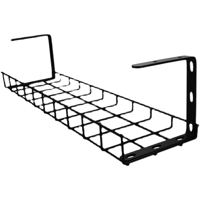 桌底多功能置物架排插收纳槽免钉无痕电线篮桌下理线槽插线板整理 - 图3