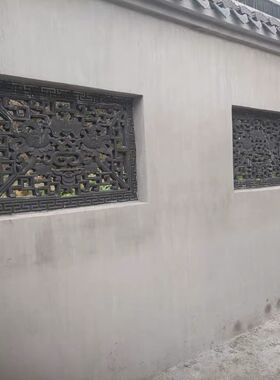 中式仿古水泥花窗镂空窗花扇形