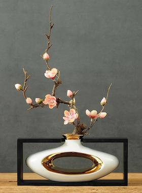 绝美艺术花瓶新中式禅意花瓶摆件干花客厅摆设插花酒柜电视柜茶室
