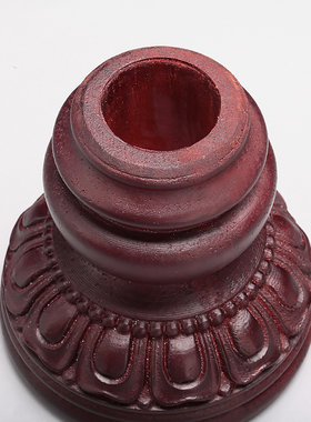 藏式实木手摇底座莲花木头转金轮底座柏木格萨尔王实木权杖底座