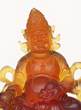 琉璃黄财神佛像供奉摆件