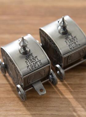 一套小马马车锌合金乳牙胎发盒浪漫童话宝宝礼品纪念品保存盒