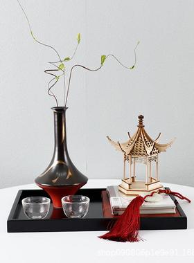 新中式创意托盘组合摆件客厅茶几家居饰品套装搭配样板间软装摆设
