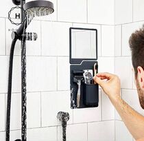 Homey Silicone Shower Mirror and Razor ToothBrush Holder