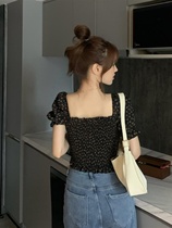 Large Code Hollowed-out Crummy Blouse Blouse Women Fat Sister Tian Garden Windy Sweetness Shirt Expats Slim Do Nt Make A Short Snow-spinning Shirt