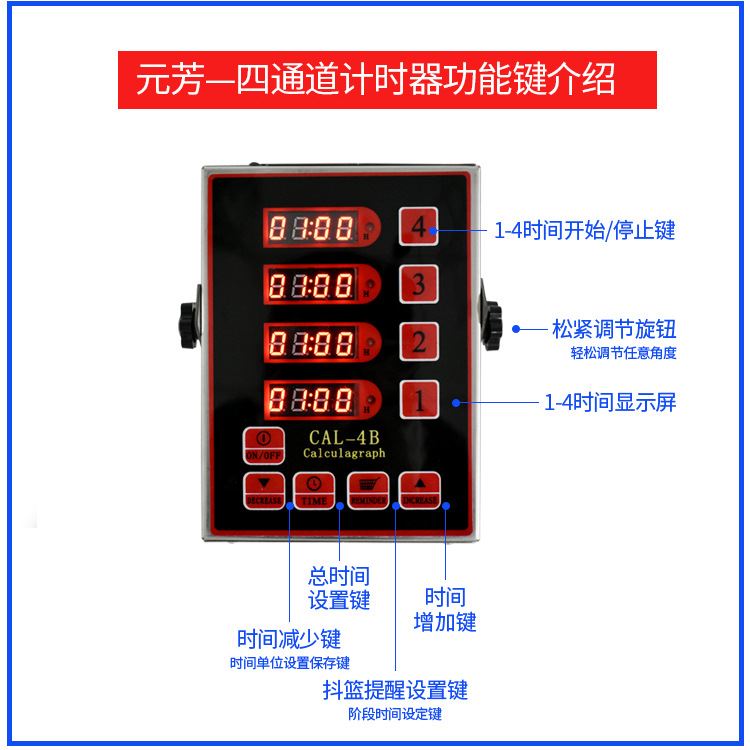 商用四通道计时器厨房提醒器烘焙定时定时器倒计时器汉堡炸鸡店-图0