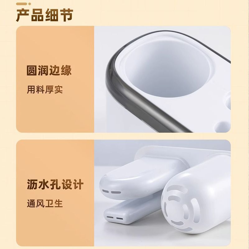 Toilet Brush Dormitory Household No-Dead Angle Cleaning Set Wall-mounted Long-handled Silicone Bathroom Brush Toilet Brush Cleaner