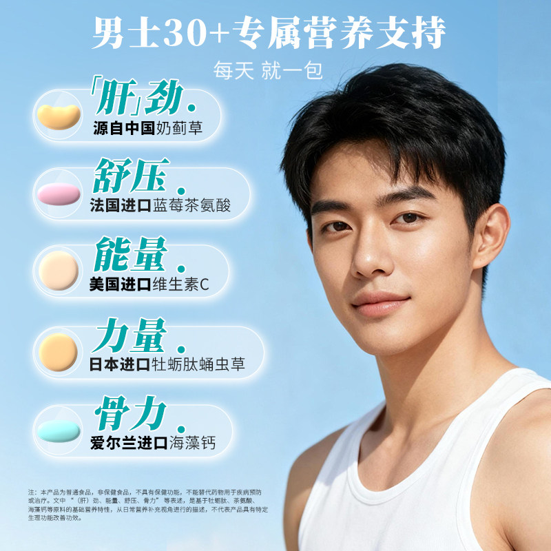 国药推荐LessonOne男士每日营养包升级版益生菌脑肝鱼油维生素,淘宝优惠券,粉丝福利购,淘宝优惠卷
