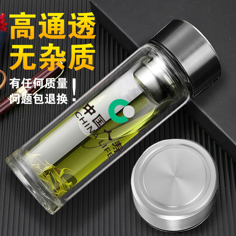 加厚玻璃杯泡茶杯双层防爆耐热女士透明单层带盖男女式车载高档杯,淘宝优惠券,粉丝福利购,淘宝优惠卷