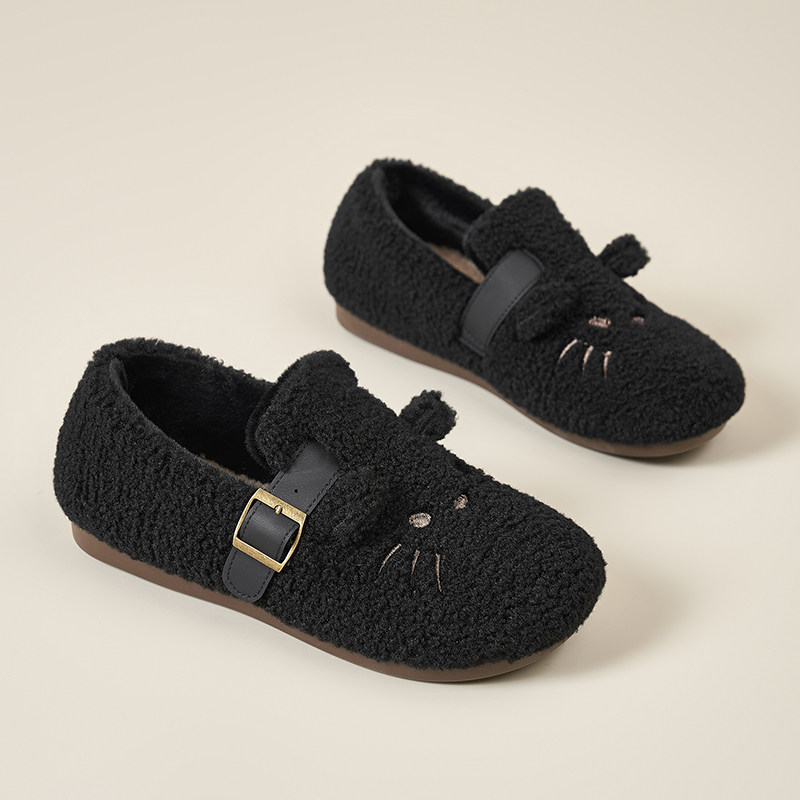 秋冬新款猫猫勃肯鞋保暖可爱豆豆鞋居家包跟防滑棉拖一脚蹬毛毛鞋,淘宝优惠券,粉丝福利购,淘宝优惠卷