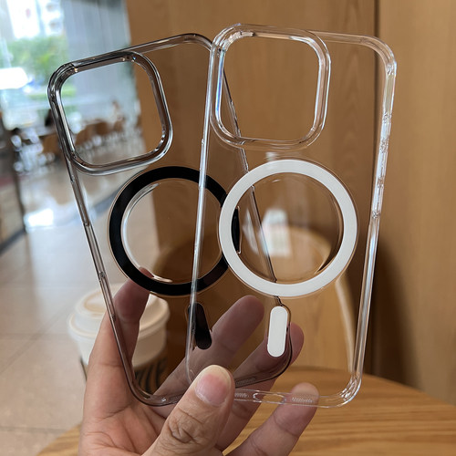 不易发黄透明硬壳适用苹果16promax磁吸手机壳相机按键全包一体iPhone15promax保护套17简约高清MagSafe超薄 - 图0