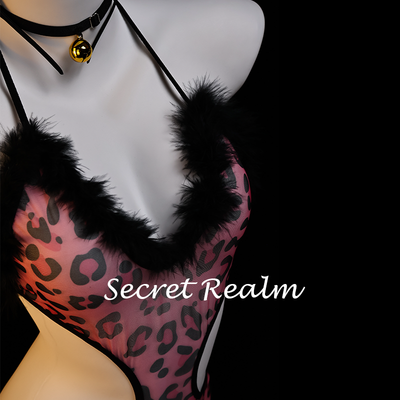 秘境「做你的猫」性感女仆cos制服套装镂空透视豹纹纯欲睡衣qqny - 图0