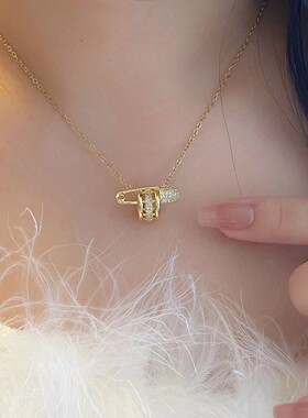 铜o字链女别针项链男女通用