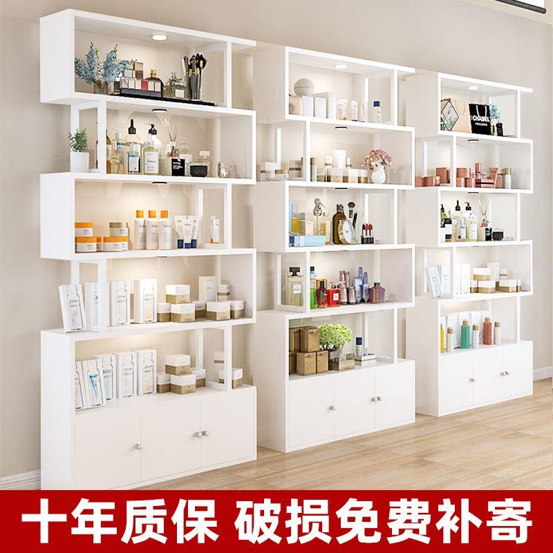 化妆品产品展示柜简约现代美发店陈列柜美容院柜子展示架发廊货架-图0