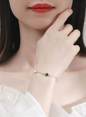 纯银s925四叶草手链女生轻奢小众精致2024年新款生日礼物送女友