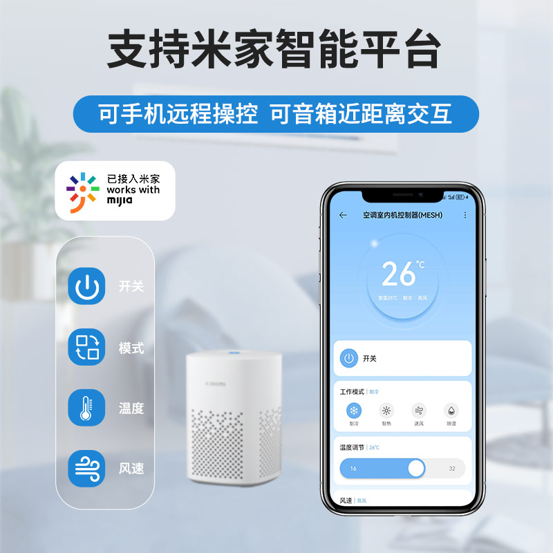 中弘米家蓝牙Mesh中央空调网关小超人B27风管机多联机智能控制器 - 图0