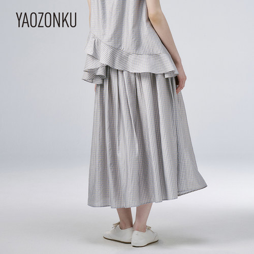 YAOZONKU姚宗谷设计师款蕾丝腰带捏褶蓬蓬半裙 - 图2