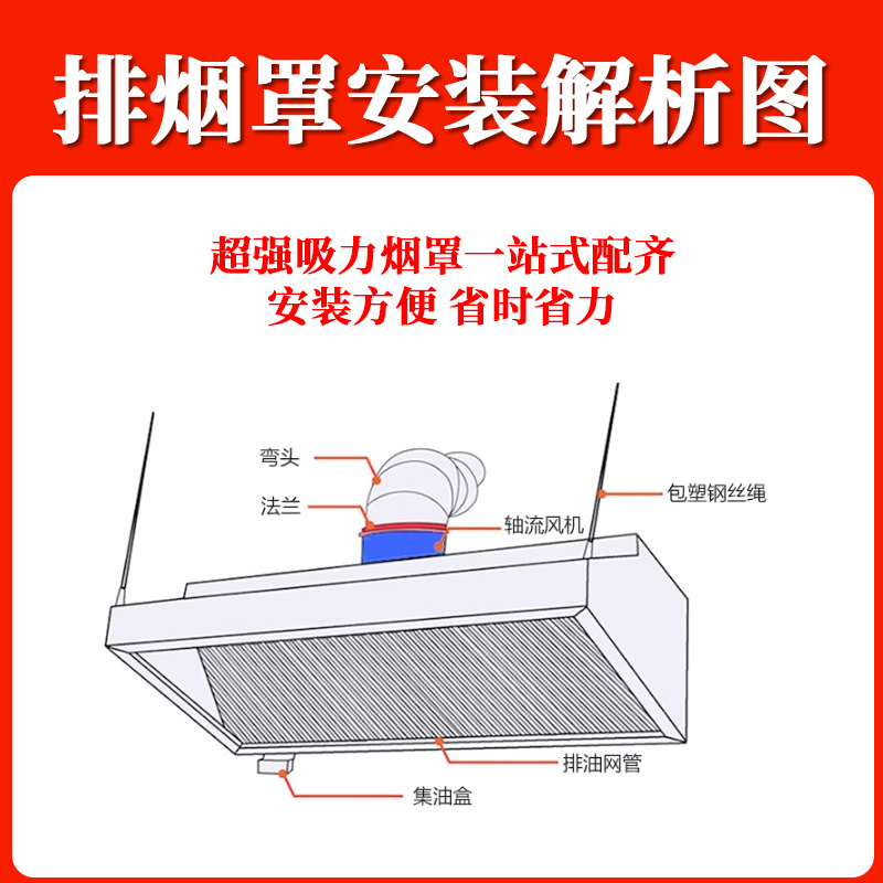 不锈钢排烟罩商用强力净化加厚抽油烟机饭店厨房酒店农村吸油烟机 - 图2