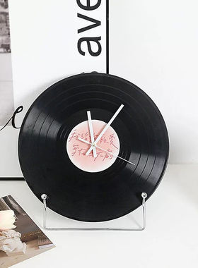 复古黑胶唱片钟日落静音挂钟DIY简约创意客厅装饰摆件落日时钟表