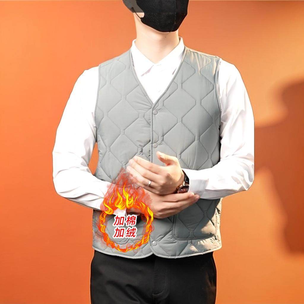 2024新款男士马甲加绒夹棉爸爸装中老年秋冬马夹内穿外穿保暖背心,淘宝优惠券,粉丝福利购,淘宝优惠卷
