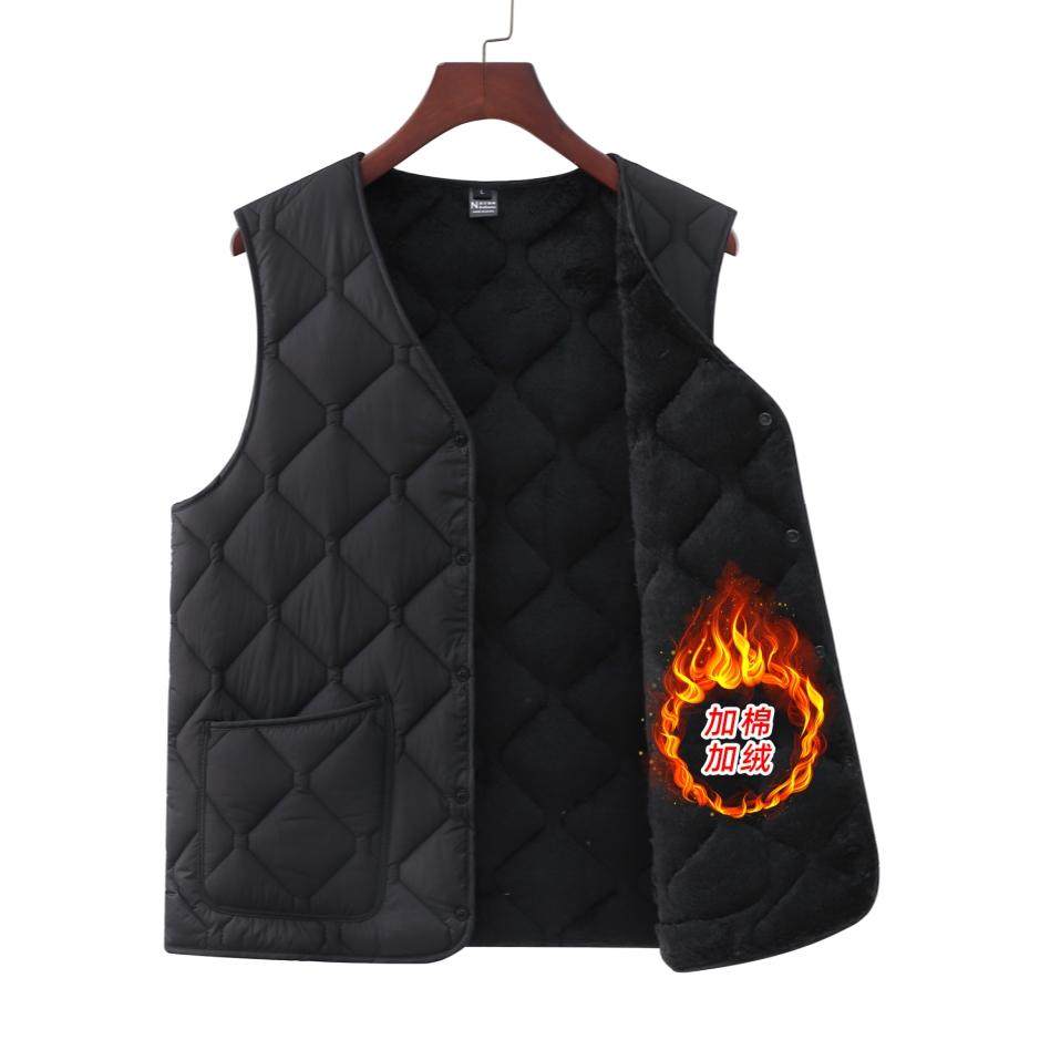 2024新款男士马甲加绒夹棉爸爸装中老年秋冬马夹内穿外穿保暖背心,淘宝优惠券,粉丝福利购,淘宝优惠卷