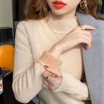 High quality one-piece fluffy lady winter gush thickened with new half-high collar warm 100 hitch undershirt outwear