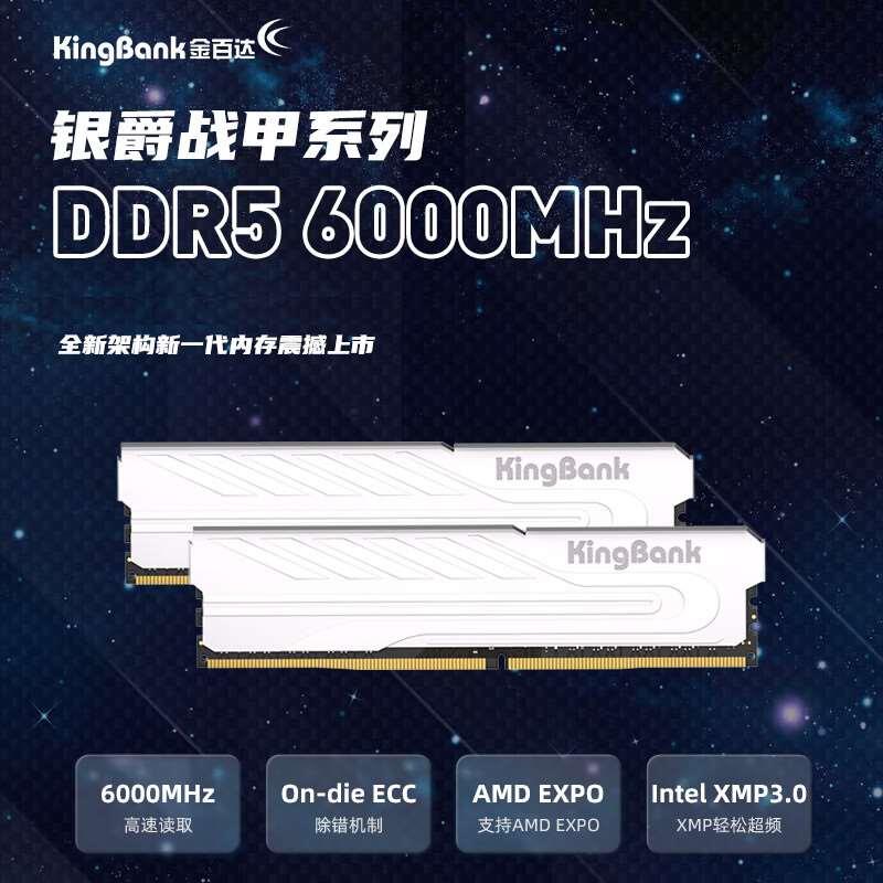 金百达银爵刃DDR5 16G 32G 6000/6400马甲套条RGB灯条台式机内存 - 图0