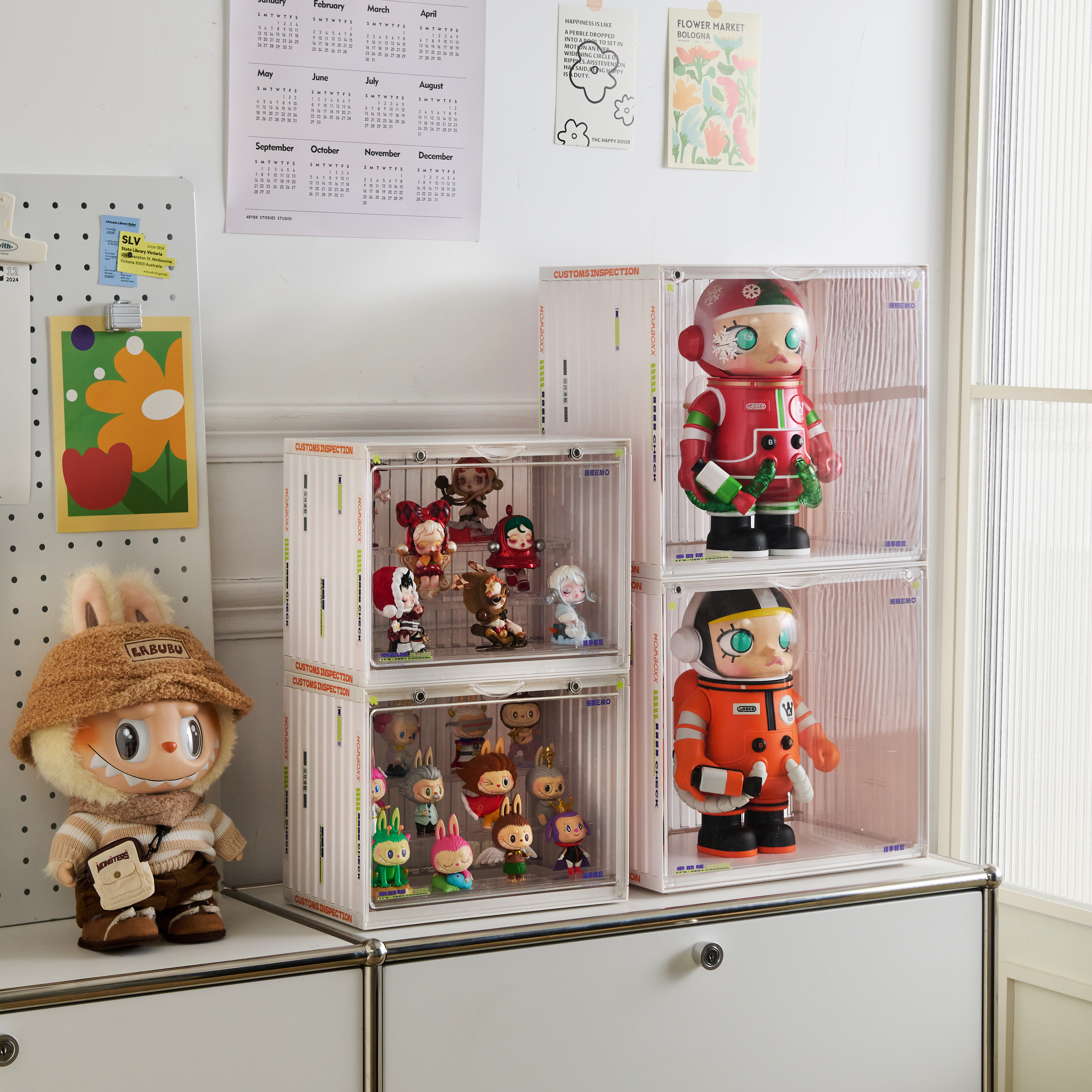 Blind box storage display rack transparent dustproof acrylic figure storage cabinet labubu pop-mart display box