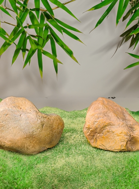 仿真黄蜡石户外微景观室内庭院玻璃钢假石头装饰造景作摄影道具