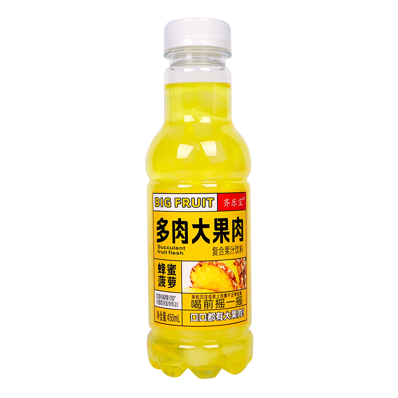 大果粒果肉果汁饮料450ml*15瓶嚼着喝多口味蜂蜜菠萝荔枝西柚汁水 - 图3