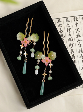 古风小清新荷花百搭甜美发饰