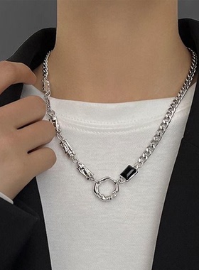 王嘉尔同款不规则圆环项链