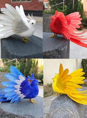 仿真羽毛小鸟影视摄影幼儿园教学道具家居橱窗园林创意装饰品摆件