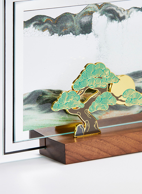 【好物体验专享】马鹿万事轻松流沙画摆件办公室桌面装饰高档礼物