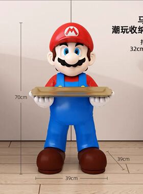 2024新款创意噗噗小熊客厅沙发边几可移动茶几床头柜落地装饰摆件