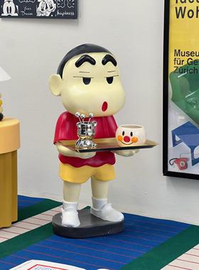 艺术蜡笔小新大型电视柜沙发旁边床头落地托盘搬家礼物装饰品摆件