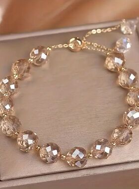 巨好看手链气质水晶编织