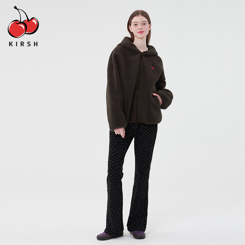 樱桃KIRSH 摇粒绒外套女秋冬2024新款加绒加厚韩系连帽绒外套冬,淘宝优惠券,粉丝福利购,淘宝优惠卷