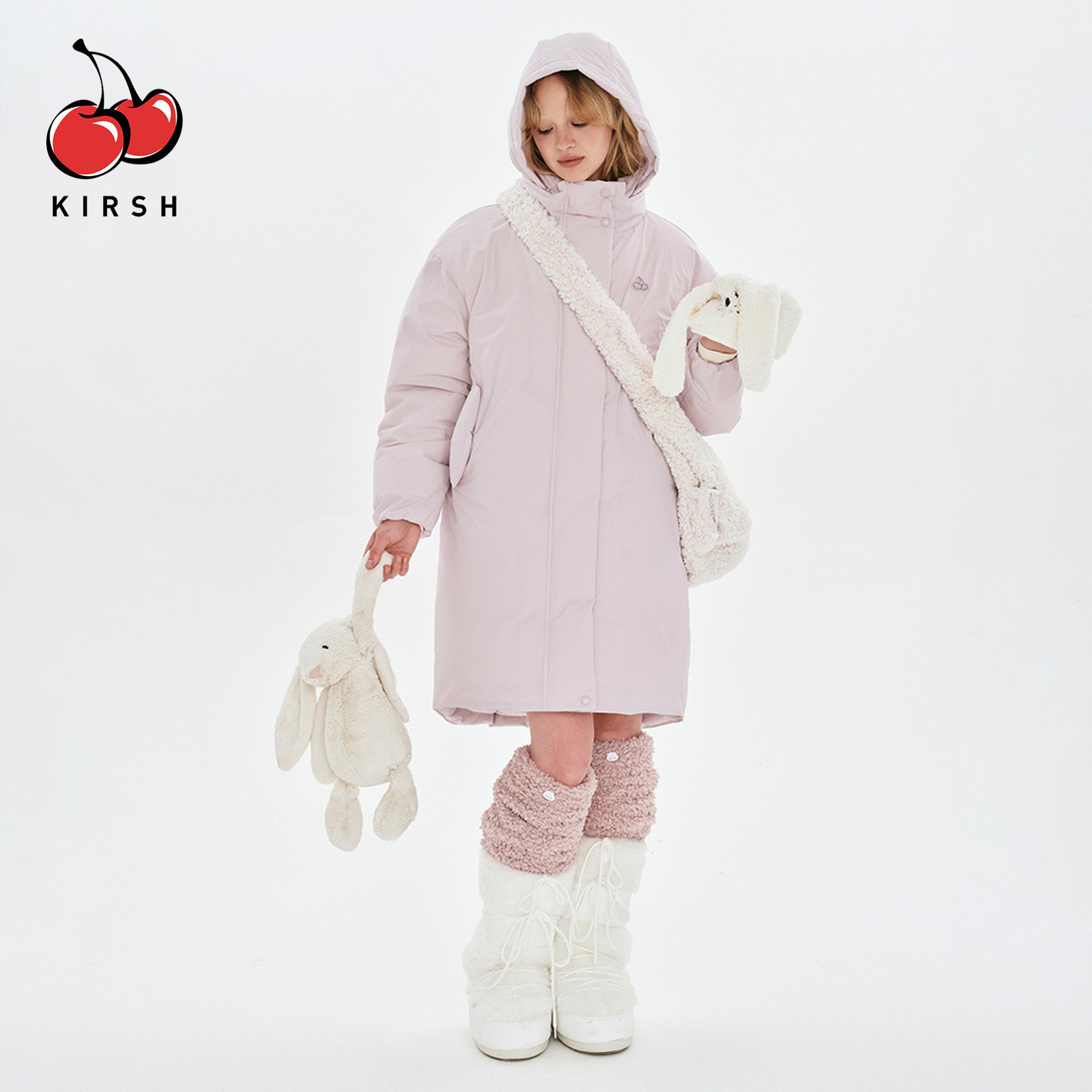 KIRSH大樱桃2026冬季羽绒服女中长款宽松加厚保暖可拆卸连帽外套,淘宝优惠券,粉丝福利购,淘宝优惠卷