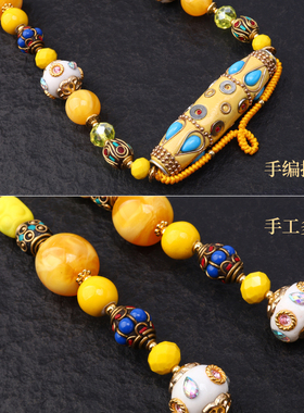 泰伽多宝手工黄色佛牌链男女