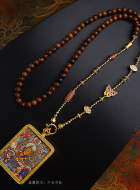 新中式吊坠挂绳沙金毛衣链