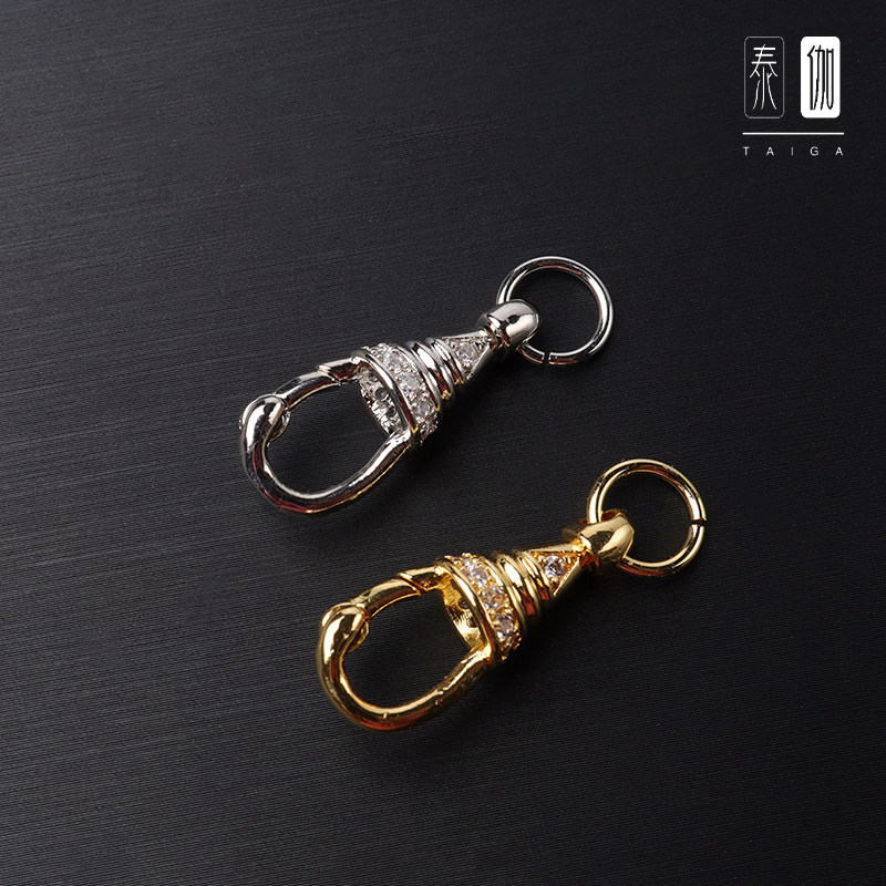 泰国佛牌配件360度旋转鹰嘴扣18K鎏金钛钢保色微镶鹰钩扣项链DIY,淘宝优惠券,粉丝福利购,淘宝优惠卷